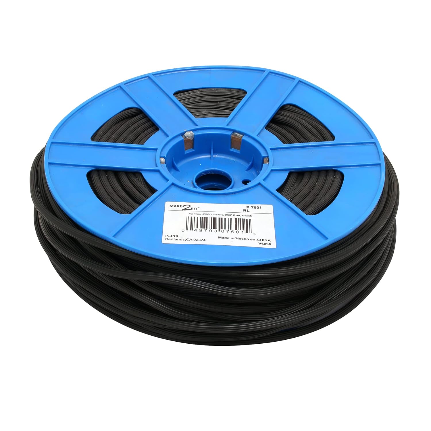 Prime-Line P 7601 0.23 In. x 250 ft. Roll Black Spline (1 Roll)