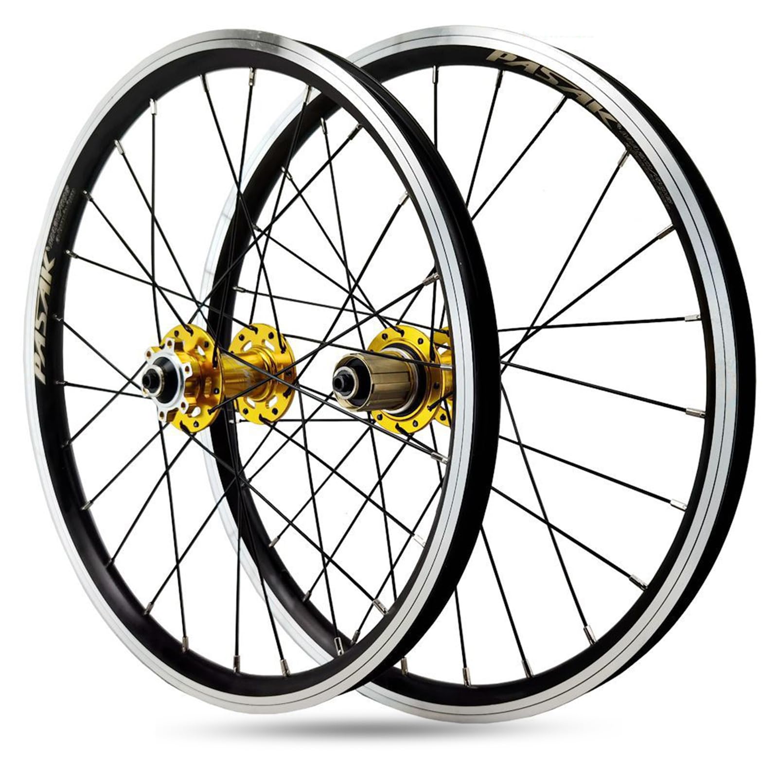 Juego De Ruedas Bicicleta Plegable De 20 Pulgadas Freno De Disco 406/451 BMX Ruedas Delanteras Traseras Liberación Rápida Llanta De Aleación De Aluminio 24 H 7-12 Velocidades