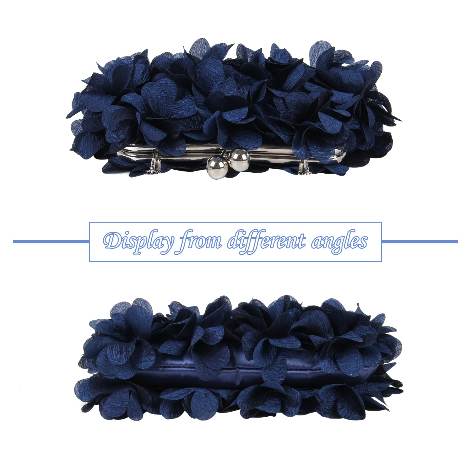 SUKUTU Pochette de Soirée pour Femme Fleur Sac à Main de Soirée Femme Mariage Chaîne Sac à Bandoulière Sac à main