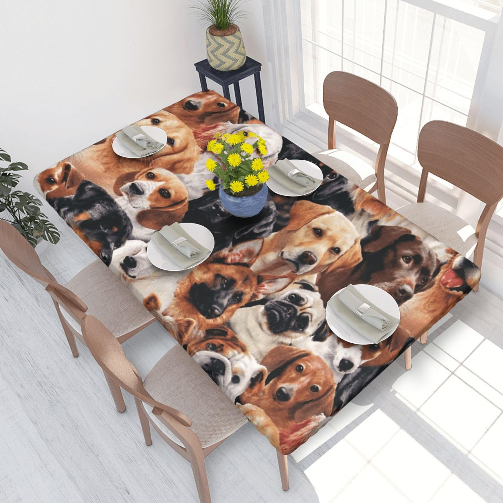 WKSGDSG Fitted Tablecloth For Dining Room 4ft, Elastic Edged Table Cover