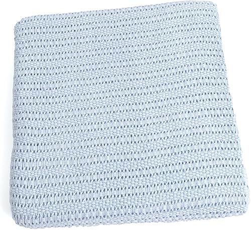 Miniatura 2 de Foundations Paquete de 12 mantas de punto para bebé para guardería y hogar, mantas ligeras de algodón suave, 100% algodón natural, duraderas y