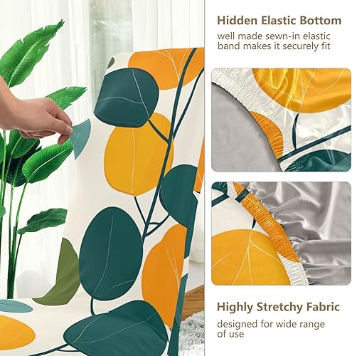 Miniatura 3 de Eucalyptus Plant Leaves Decorative Covers for Chairs for Dining Room Chairs Soft Chair Covers for Dining Chairs cubre sillas para comedor Set of 4
