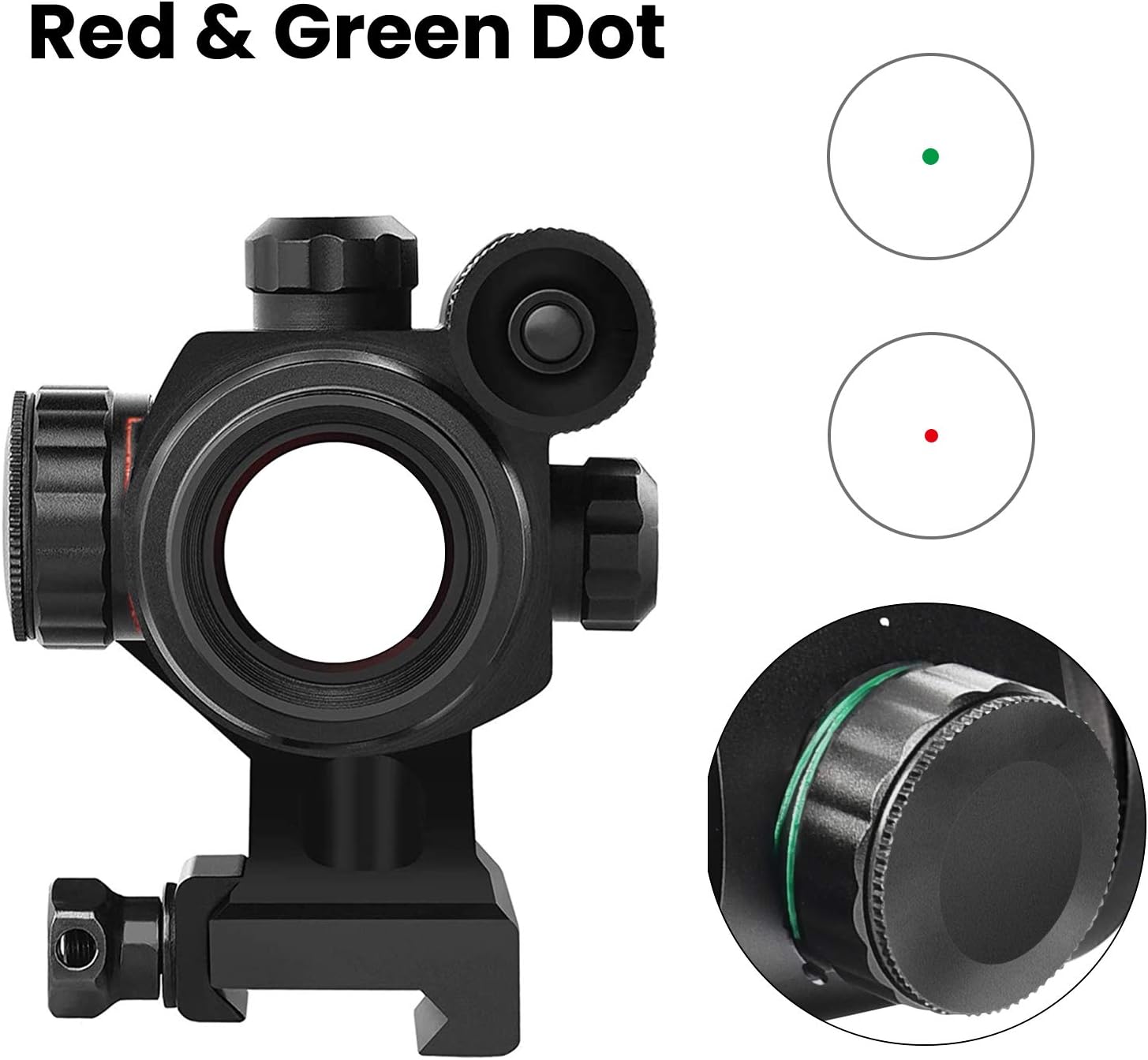 CVLIFE 1x30mm 4 MOA Red Green Dot Sight Micro Scope with Green Laser Reflex Sight with 20mm Mount : Sports & Outdoors