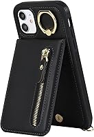 Vista 7 de Funda para iPhone 11 con tarjetero para mujer, iPhone 11 con correa y ranuras para tarjetas de crédito, bandolera con cremallera y función atril, a