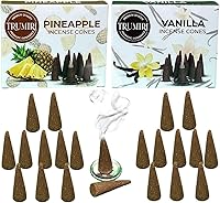 Vista 286 de TRUMIRI Incense Cones - Combo Pack of 20 Cone Incense - 10 Nag Champa + 10 Palo Santo - Insence Cones - Incense Cones Scented - Cone Incense Scents