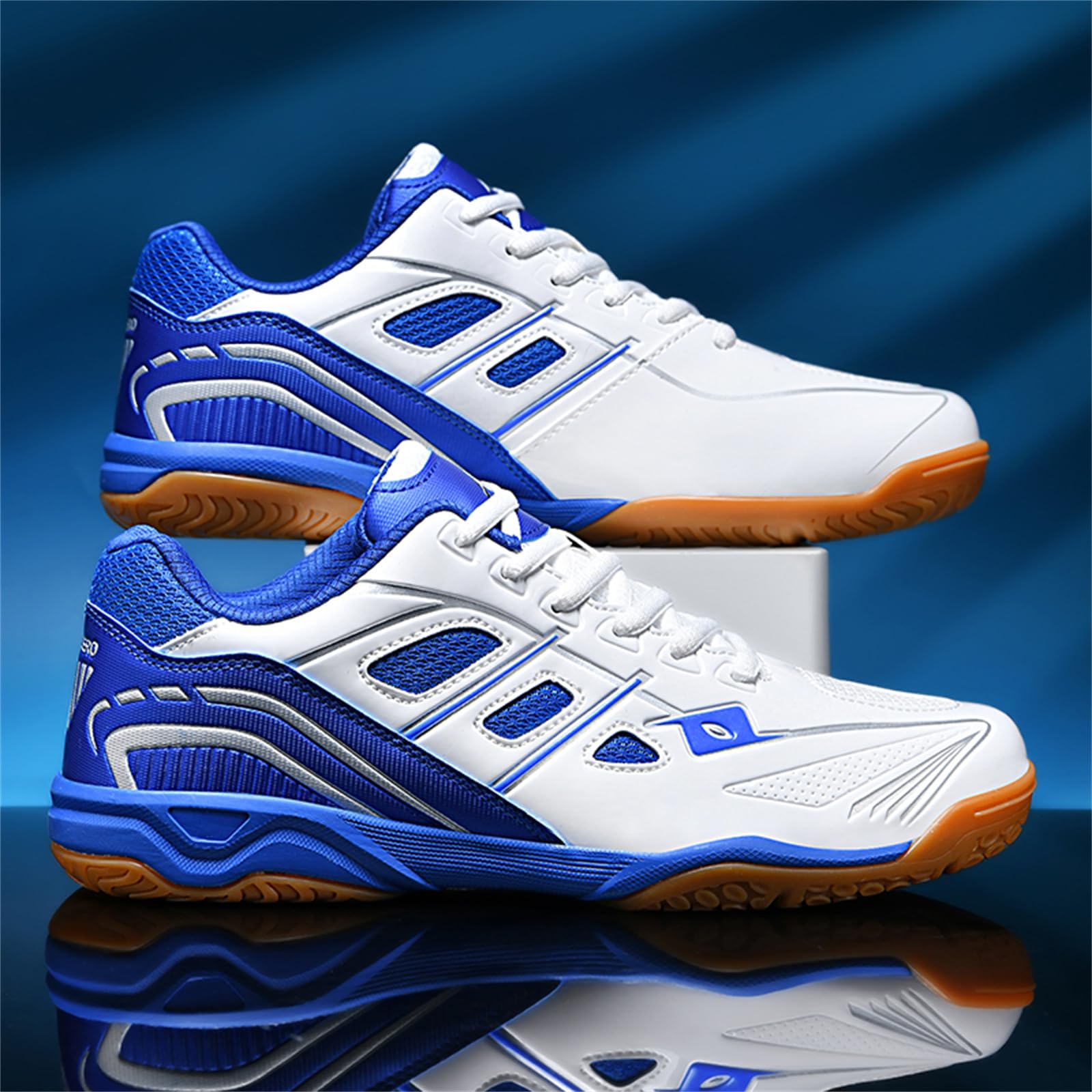 JiuQing Buty do badmintona Męskie Damskie Pickleball Tenisowe Squash Buty Antypoślizgowe Trampki do gry w pomieszczeniach i na zewnątrz Lekkie