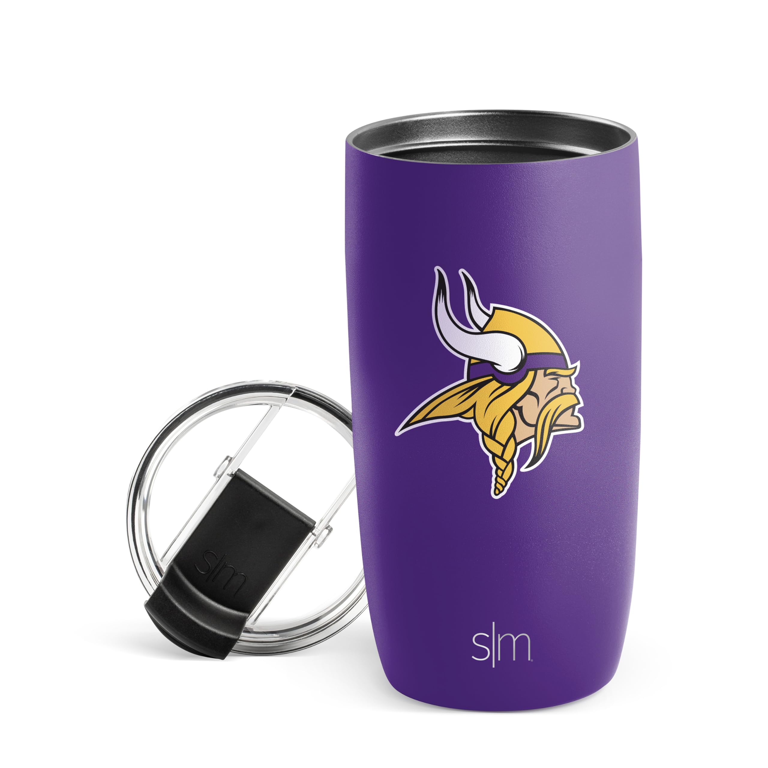 Simple Modern Officially Licensed NFL Minnesota Vikings 16oz Travel Coffee Tumbler with Flip Lid | Stainless Steel Cup | Football Gifts for Men, Women | Voyager Collection | Minnesota Vikings
