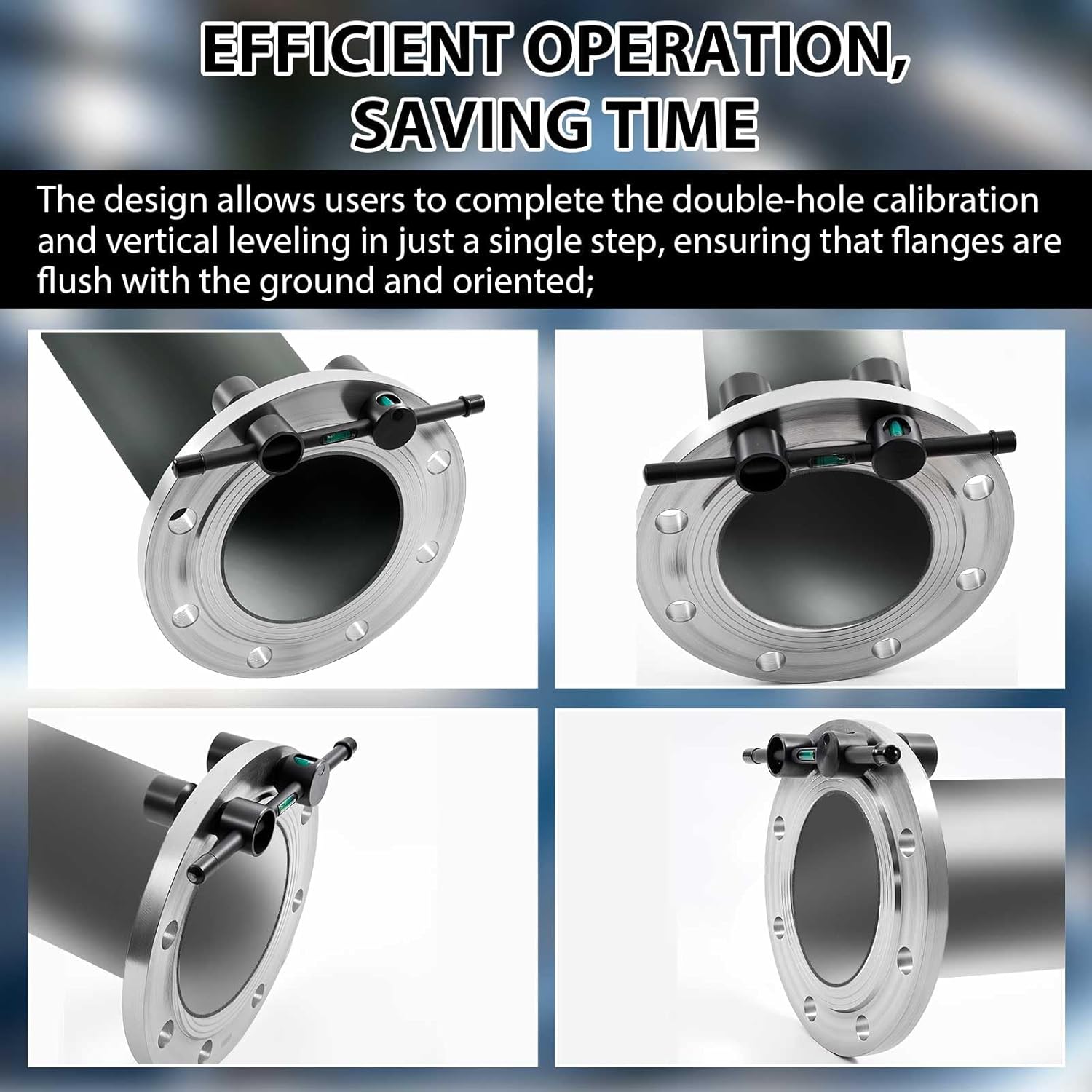 Kingdder 2 Pcs Threaded Flange Aligners for Pipe, Fit Flanges with Holes from 1/2" - 1-7/16" Diameter, Flange Alignment Pipes Tool, Built-in Level