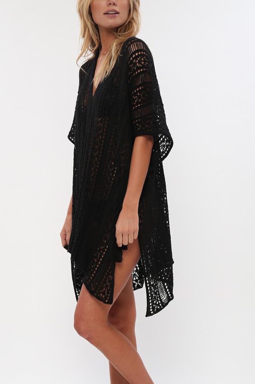 Wander Agio Beach Swimsuit for Women Sleeve Coverups Bikini Cover Up Net - Image 3