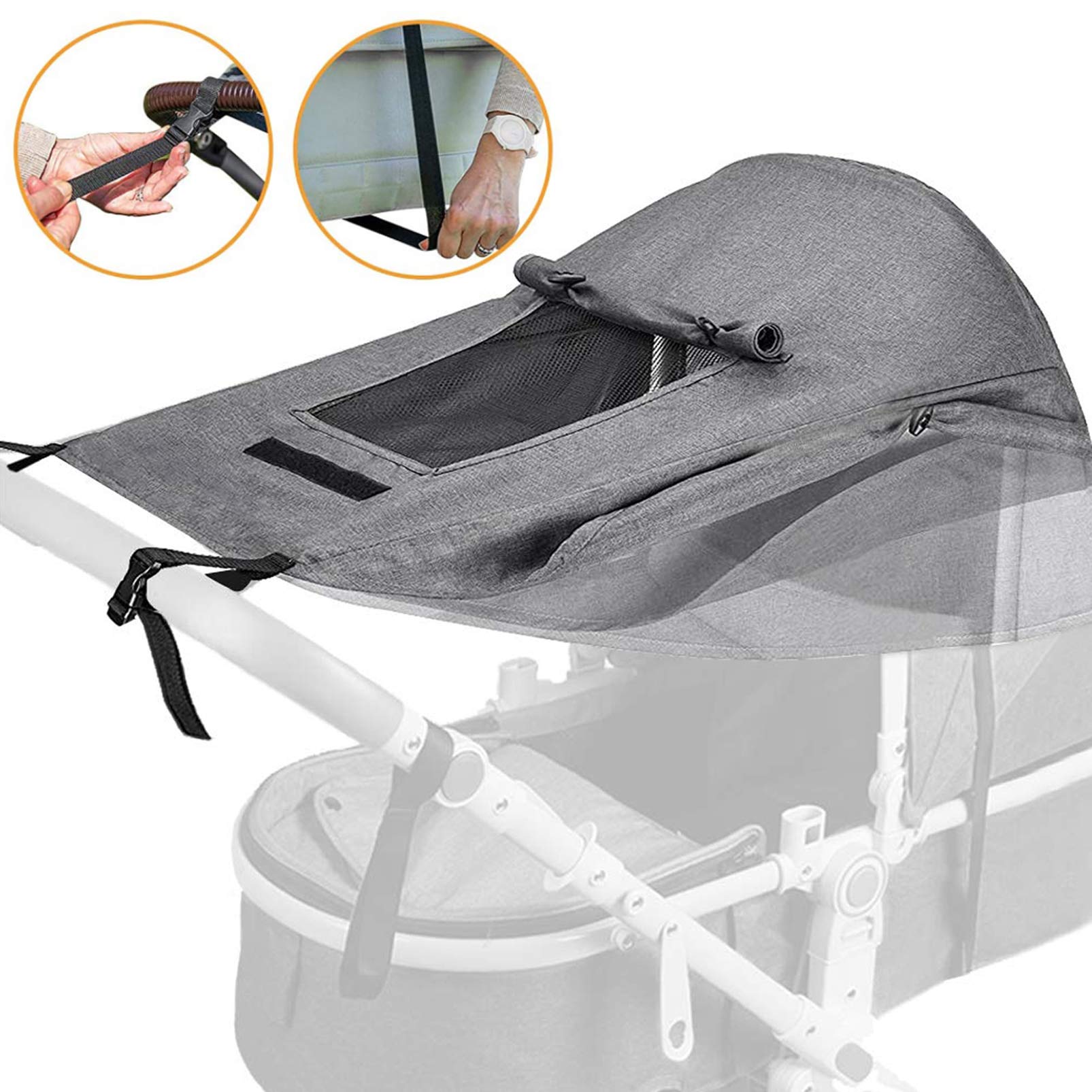 parasole per passeggino,Parasole per Carrozzina Universale Coperture,Anti-UV per Passeggini Universale,CapottinaParasole per Passeggino,Navicella - Regolabile (Nero)