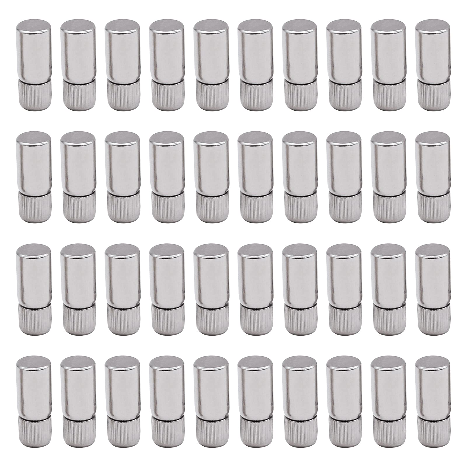 UFURMATE Shelf Support Pegs, 40Pcs Cabinet Shelf Brackets Silver Shelf Bracket Pegs Shelf Support Stud Pegs Mounting Brace with Nuts with 8mm Dia Pin,