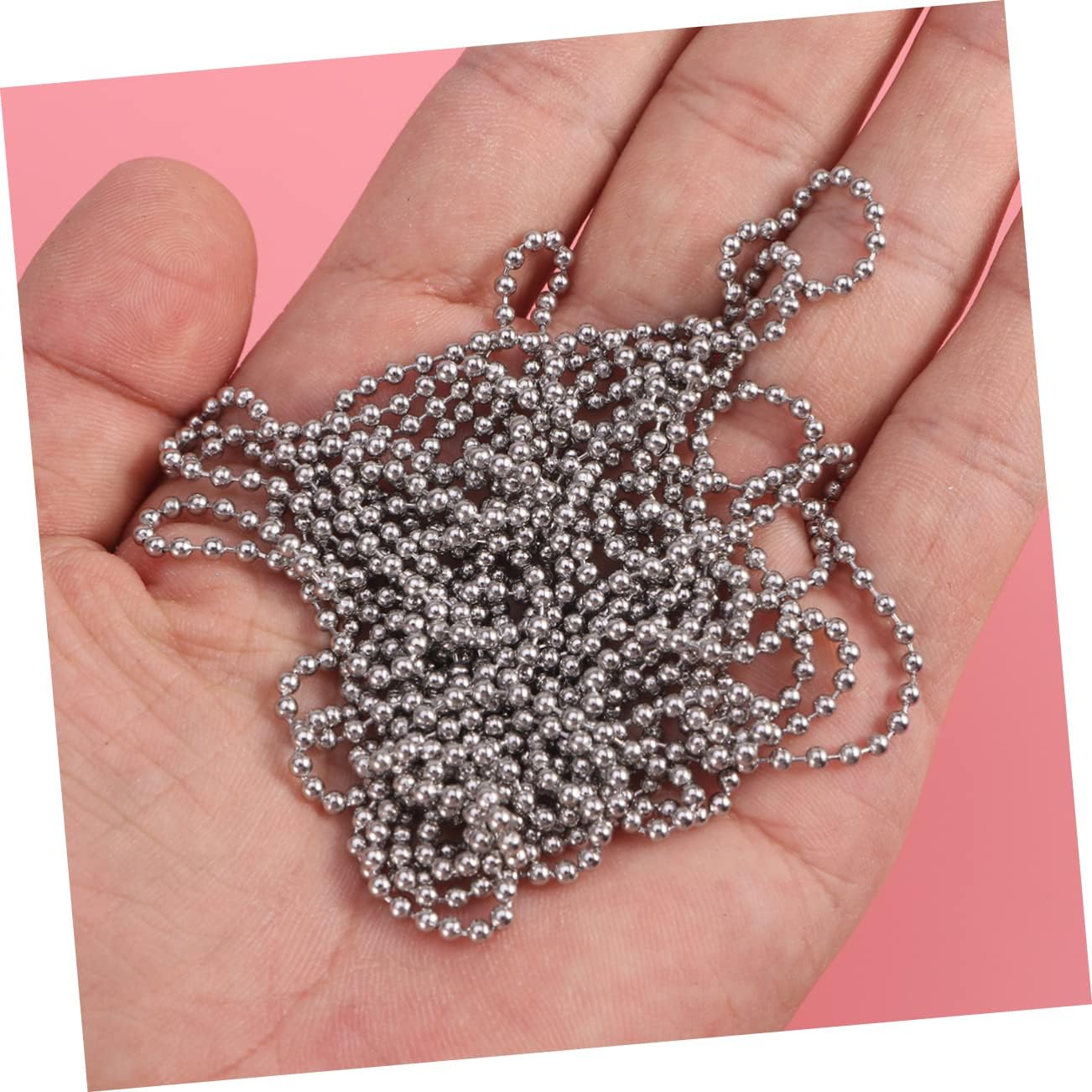 Ball Chain Connectors Stainless Steel Beaded Chain for DIY Keychains Pendants
