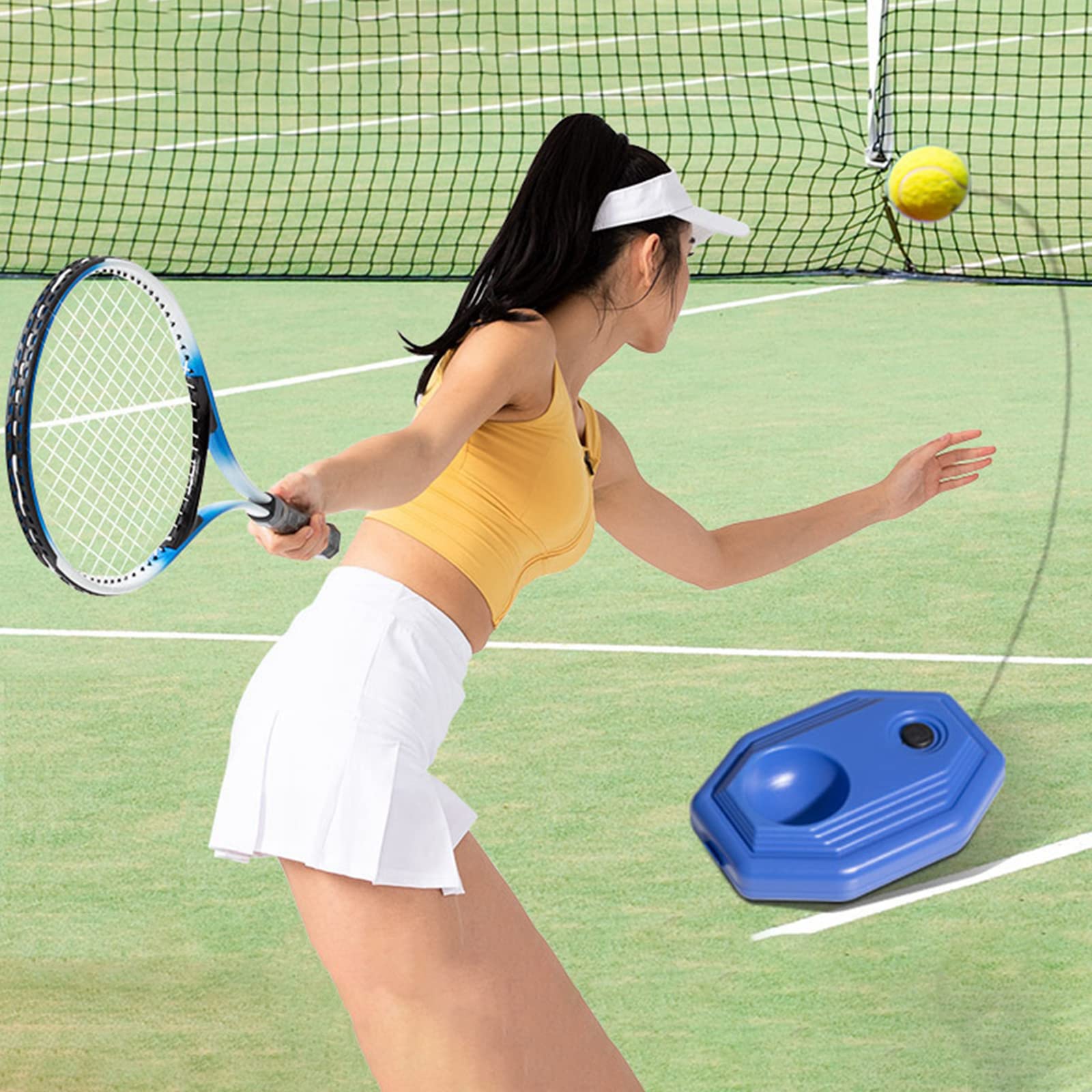 Allenatore Di Tennis Con Base E Palla - Strumento Per Allenamento Da Soli, Per Principianti E Bambini - Foto 8