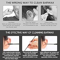 Vista 3 de Hion Juego de 6 piezas para eliminación de cera de oído, herramientas profesionales de doble cabezal para eliminar cera de oído, cureta de limpieza
