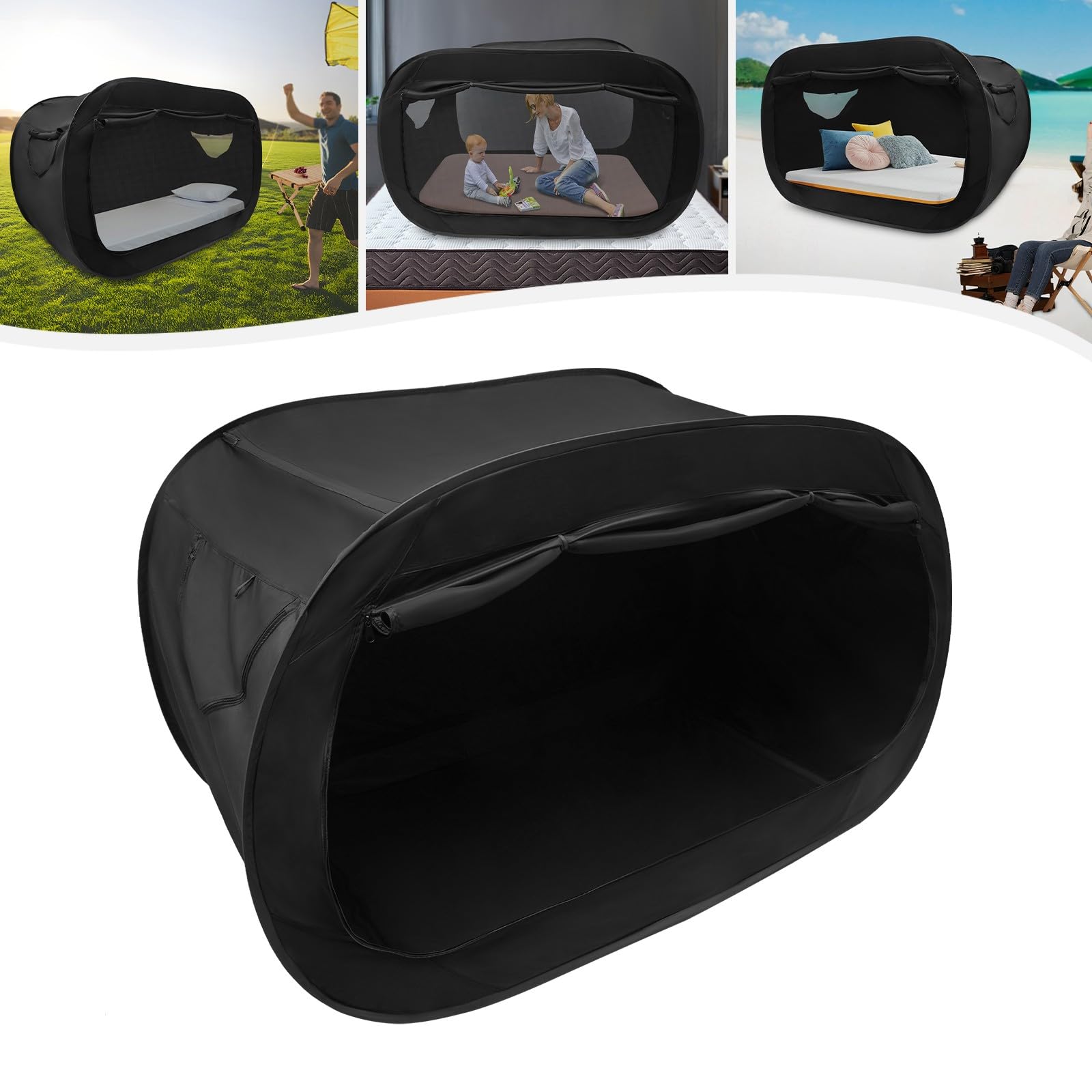 Tente de Camping pour 1 2 Personne Pliable Tente de Couchage avec Fenêtre et Sac de Rangement,pour Randonnée, Pique - Nique, Camping, Plein Air,190 * 90 * 100cm