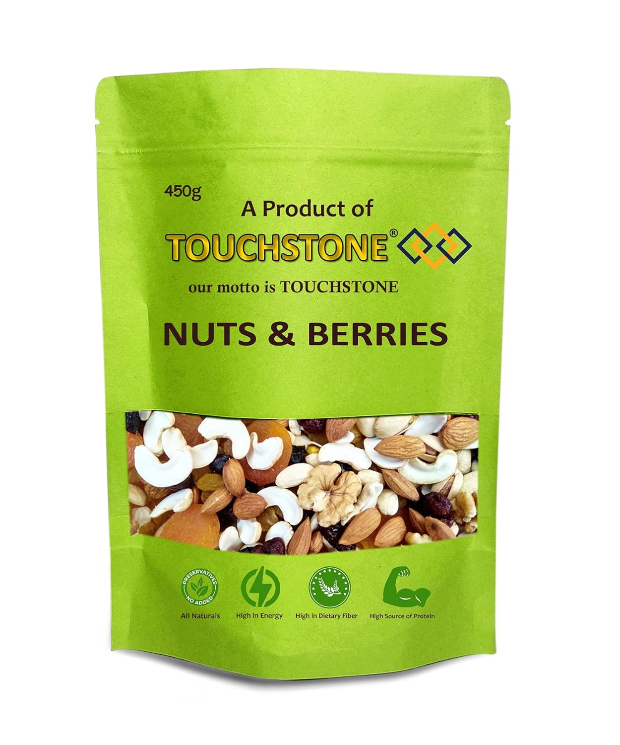 TOUCHSTONE Nuts and Berries Mix Healthy Snack for All (450 g