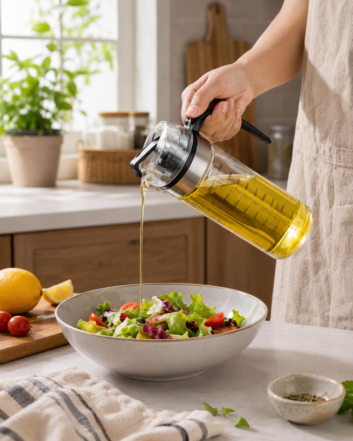 Femora Oil Dispenser | Glass Oil Bottle | 1 Year Warranty | Cooking Oil Dispenser 500ml Pack of 1 Oil Bottle 4