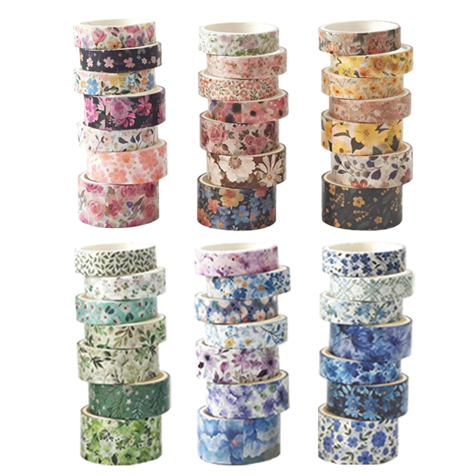 Vintage Floral Washi Tape Set - 42 Rolls -1 Vintage Floral Washi Tape Set - 42 Rolls -1