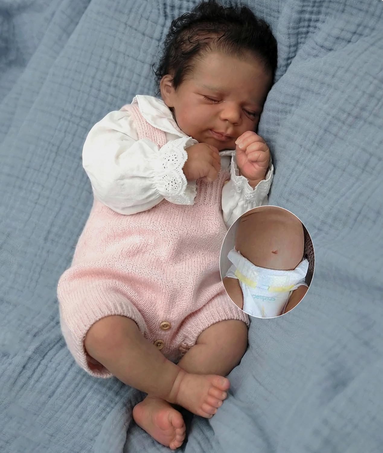Zero Pam Black Reborn Baby Dolls Silicone Full Body-18 in Black Reborn Dolls Girls, Realistic Baby Doll, Anatomically Correct Full Silicone Babys Doll with Accessories