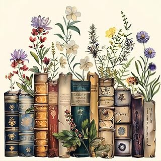 EIBEILI Diamond Art Kits for Adults-Book Flower Diamond Painting Wall Art | Round Drill Book Flower Diamond Painting for Adults DIY Rhinestone 5D Diamond dots(Gemstone Craft)Wall Art Gift 12x12IN