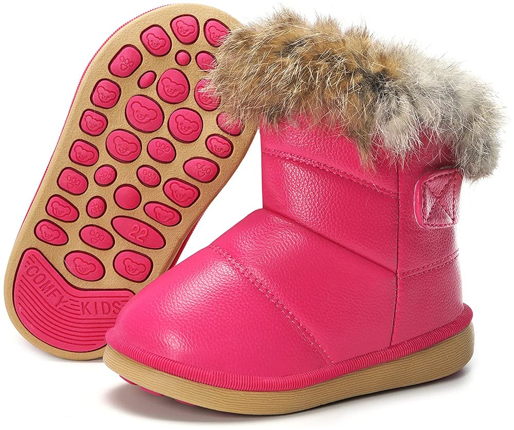 Gaatpot Stivali per Bambine e Ragazze Stivaletti da Neve Scarpe con Invernali Stivale con Imbottitura Calda Impermeabili PU Unisex – Bambini