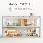 Smart Register Booster Fan Fits 4" x 10" Register Holes, 10-Speed Quiet Vent Fan Booster, Smart Thermostat Control for Improves Heating and Cooling with Remote for Floor or Wall Vents