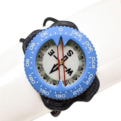 Vista 55 de Scuba Choice Brújula de buceo (soporte de muñeca/bungee) – Herramienta de navegación submarina fácil de leer para buceo, diseño duradero con bisel