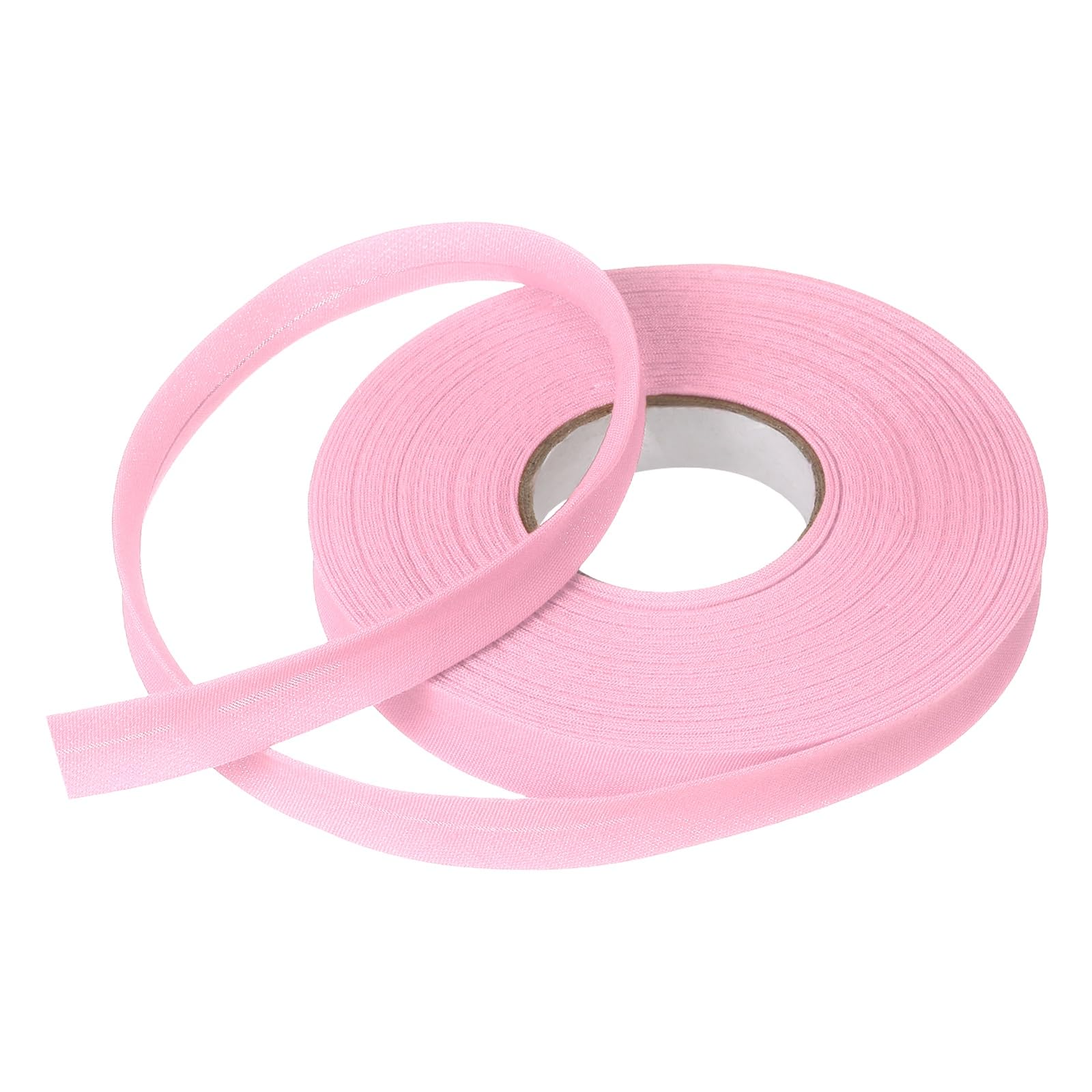 sourcing map 1/2 Inch Single Fold Bias Tape Polyester Continuous Bulk Bias Tape for Sewing,Seaming Quilting Hemming Binding Crafts (Pink 15 Yards) โ image 1