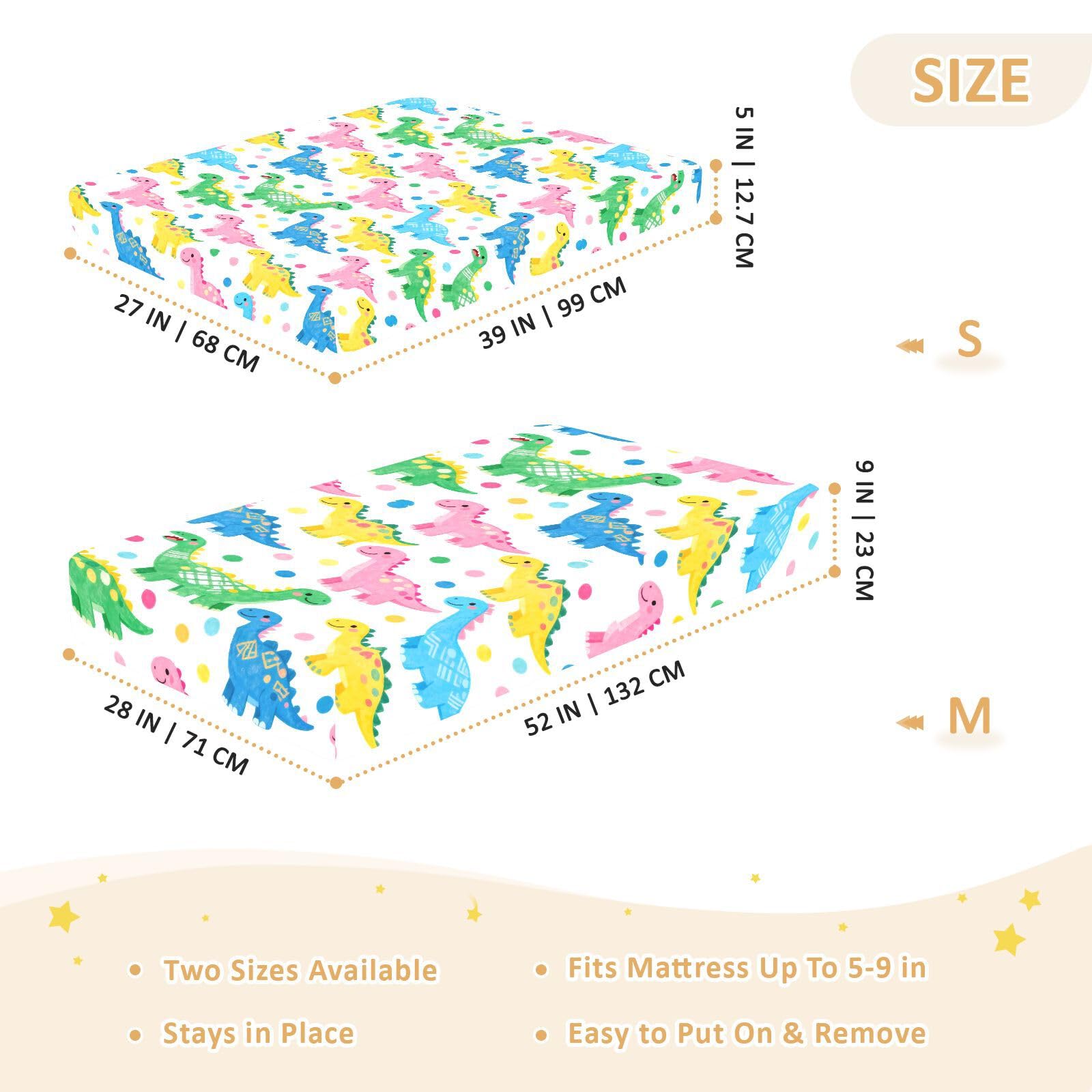 Pastelowy wzór dinozaura pościel do łóżeczka dla chłopców dziewcząt bawełna playard prześcieradło miękkie rozciągliwe unisex dziecko przedszkole 1 opakowanie