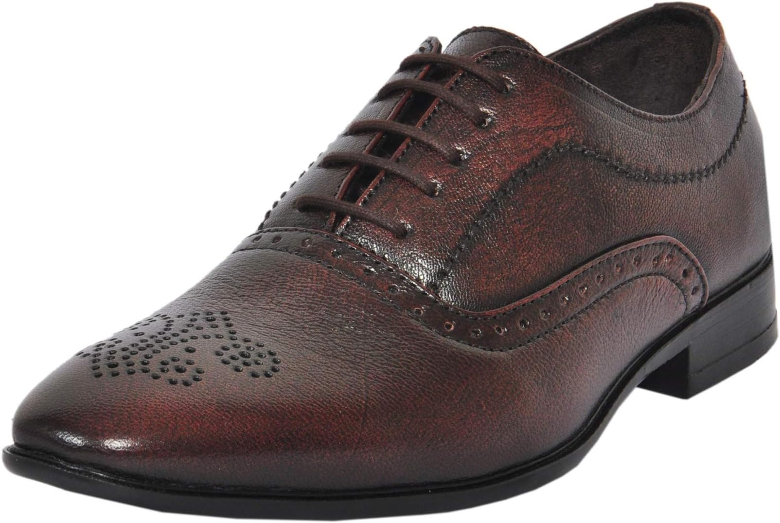 Zoom Men's Handcrafted Classic Modern Genuine Leather LACE UP Brogue Dress Shoes for Business Formal