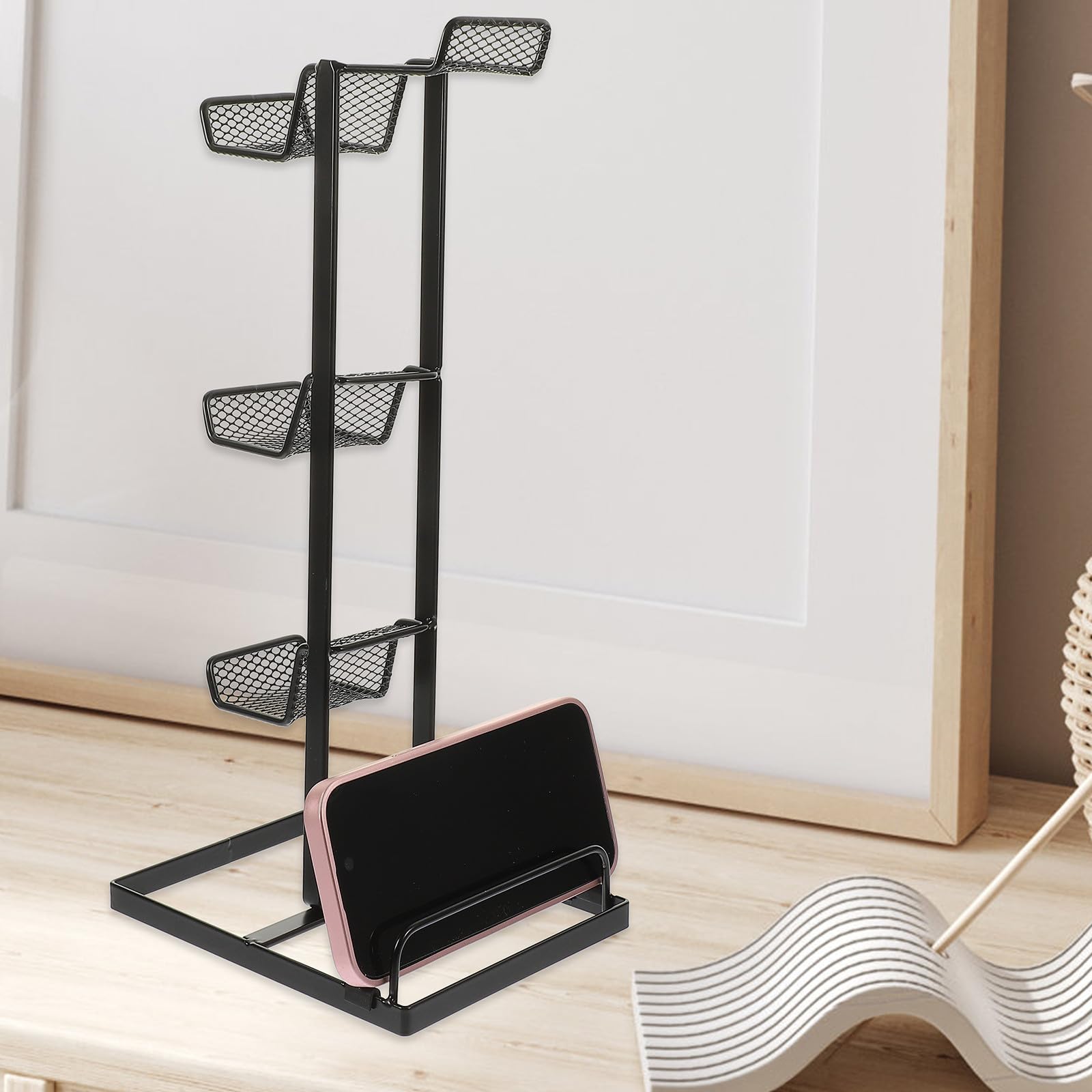 Operitacx Soporte para Mando Soporte para Auriculares Estante de Almacenamiento Multifuncional para Accesorios de Escritorio para Jugadores Colgador para Auriculares Dormitorio