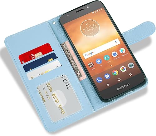 Miniatura 3 de Asuwish Funda de teléfono para Moto E5 Play E 5 Cruise 5E Go con protector de pantalla de vidrio templado y cubierta para cartera, soporte para