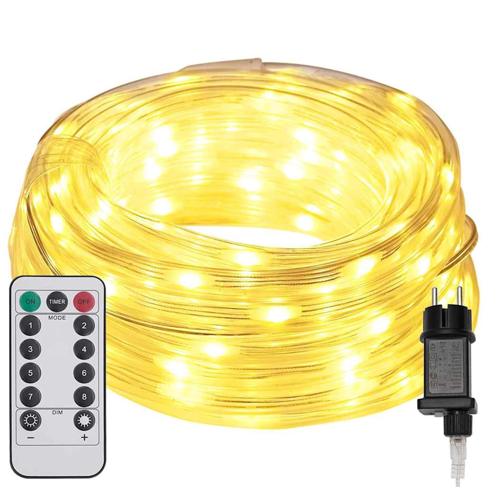 Homgoday Festbeleuchtung Lichterschlauch Dekoration - Warmweiß - PVC & Kupfer - Indoor & Outdoor Weihnachtsdeko Model42018918