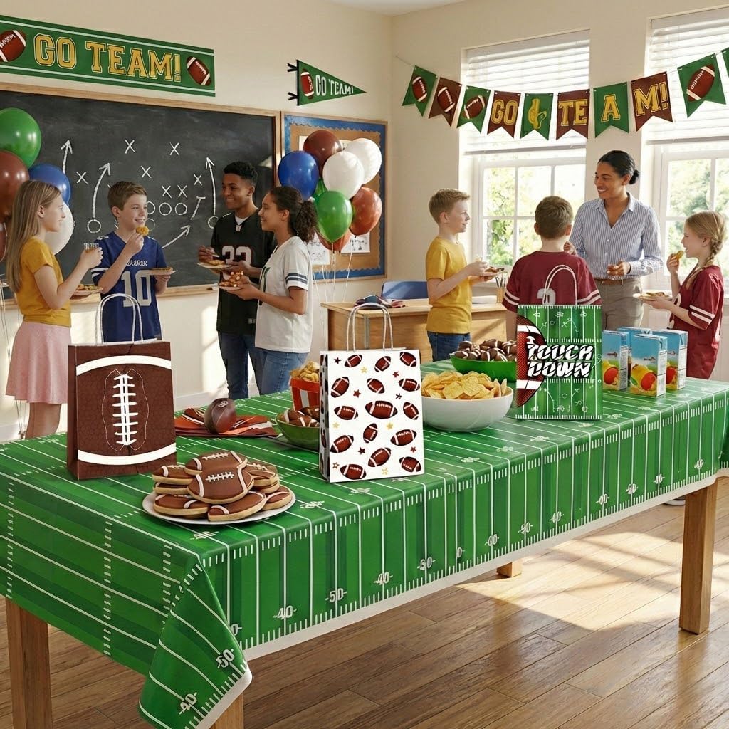 JOYGATHER 24 Pcs Football Party Favors Bags with Handles, Football Goodie Gift Candy Treat Snack Bags with 3 Different Types for Birthday Party Supplies - Image 7