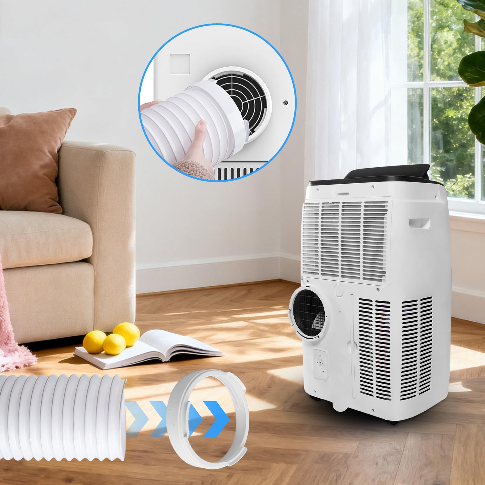 Adattatore Tubo Condizionatore Portatile, 150mm Accoppiatore per Tubo di Scarico del Condizionatore d'aria, Adattatore di Scarico per Aria Condizionata Portatile, Interfaccia del Condotto di Scarico