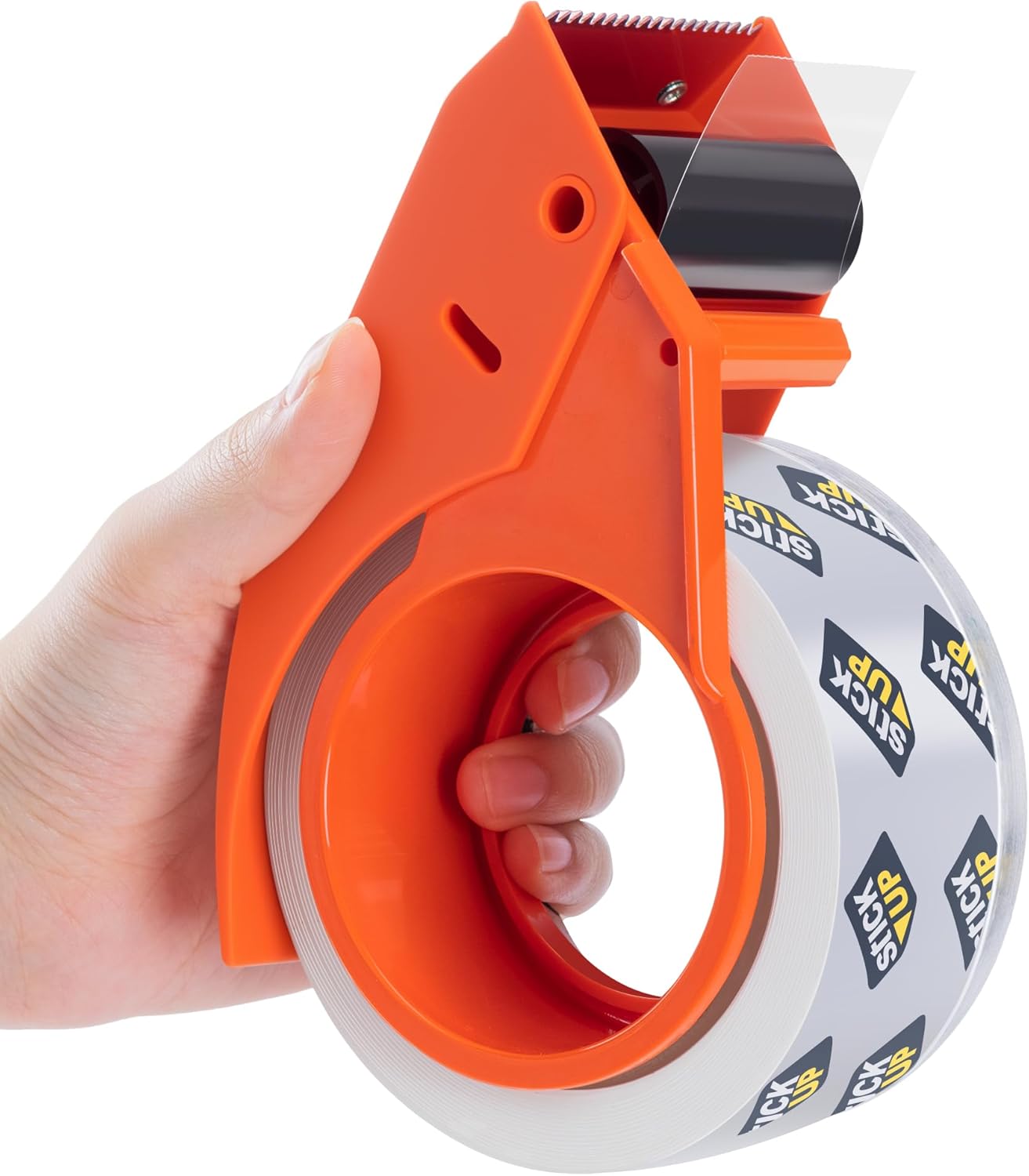 STICK UP Heavy Duty Packing Tape with Dispenser, 1 Roll, 1.88" x 65 YDs, Clear Strong Adhesive Package Sealing Tape for Shipping Moving Boxes, Mailing Supplies and Storage - Amazon product rated Grade A