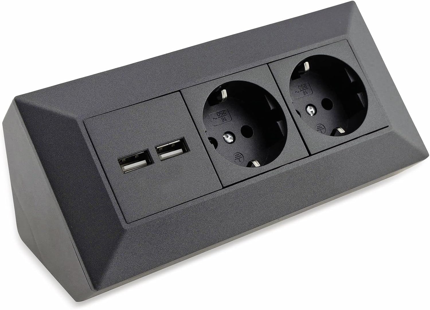 Ciabatta Angolare 8-in-1 Con 4 Prese + 4 USB (2 USB-C) - Protezione Sovratensione, Cavo 2m, Nero - Perfetta Per Angoli - Foto 3