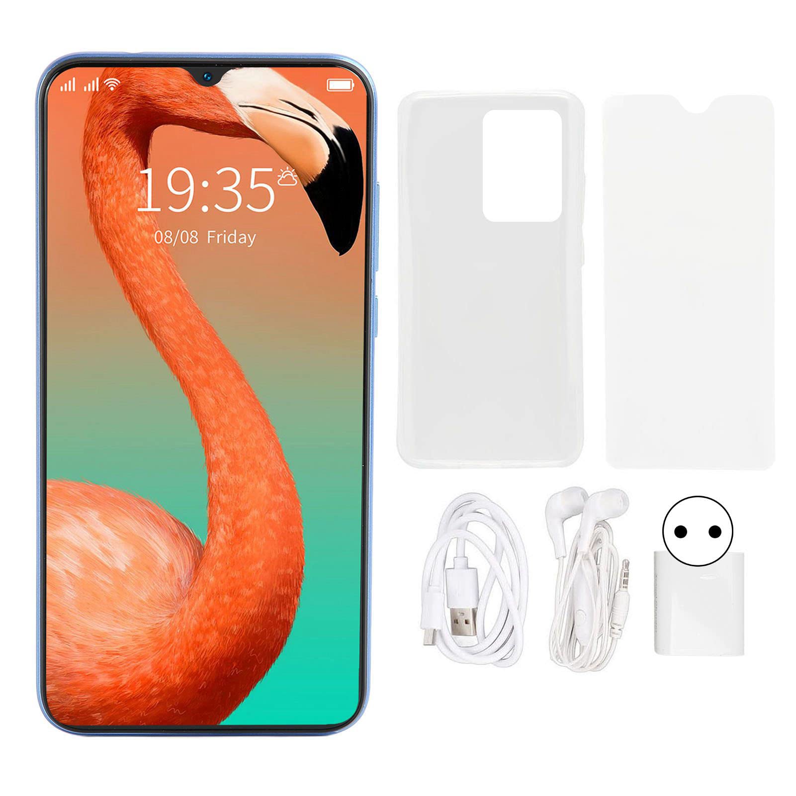 Smartfon, Procesor 1080P Niebieski 12nm 6000mAh MTK6580 Czterordzeniowy Telefon KomóRkowy 6 Cal Wymienny Ekran Telefonu (Wtyczka UE)