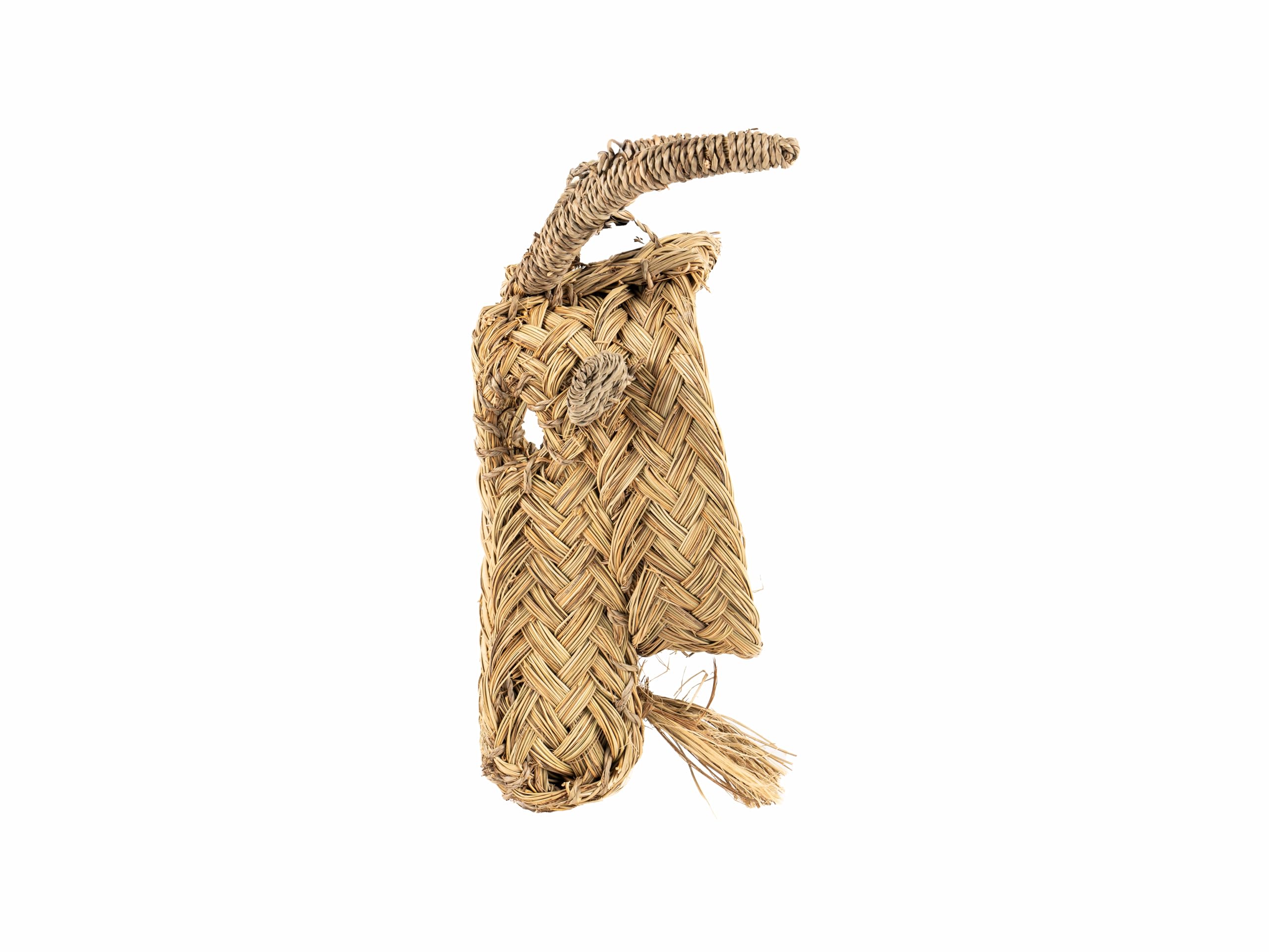Cabeza de Cabra Decorativa de Pared, Ratán Trenzado Natural, Aprox. 35 cm, Artesanía Marroquí, Mimbre