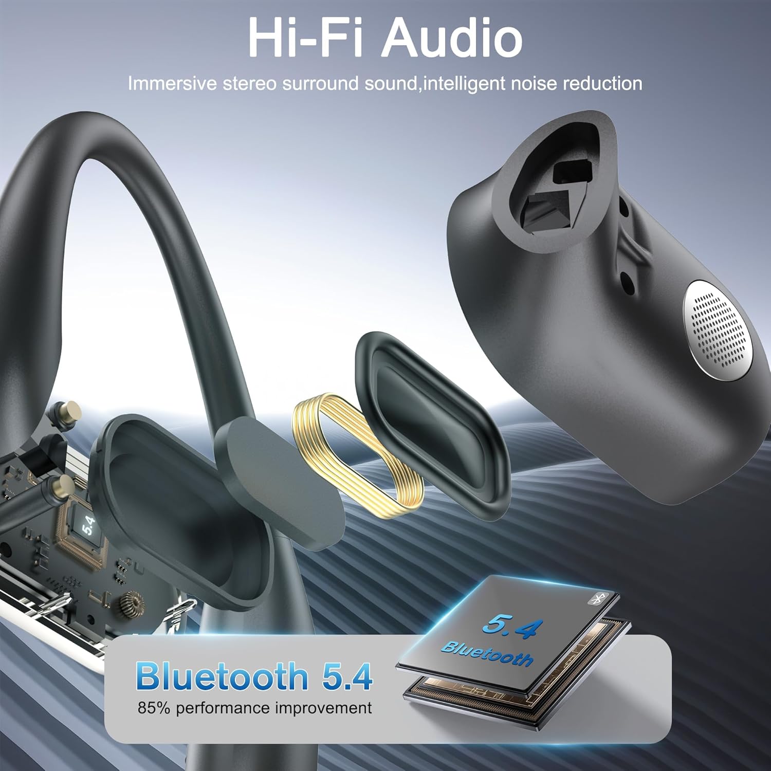 AI Translation Earbuds Real Time, 144 Languages Translator Earbuds, Open Ear Bluetooth Headphones 68H Playtime, 3-in-1 Spanish English Translation Earbuds for Business Travel Meetings