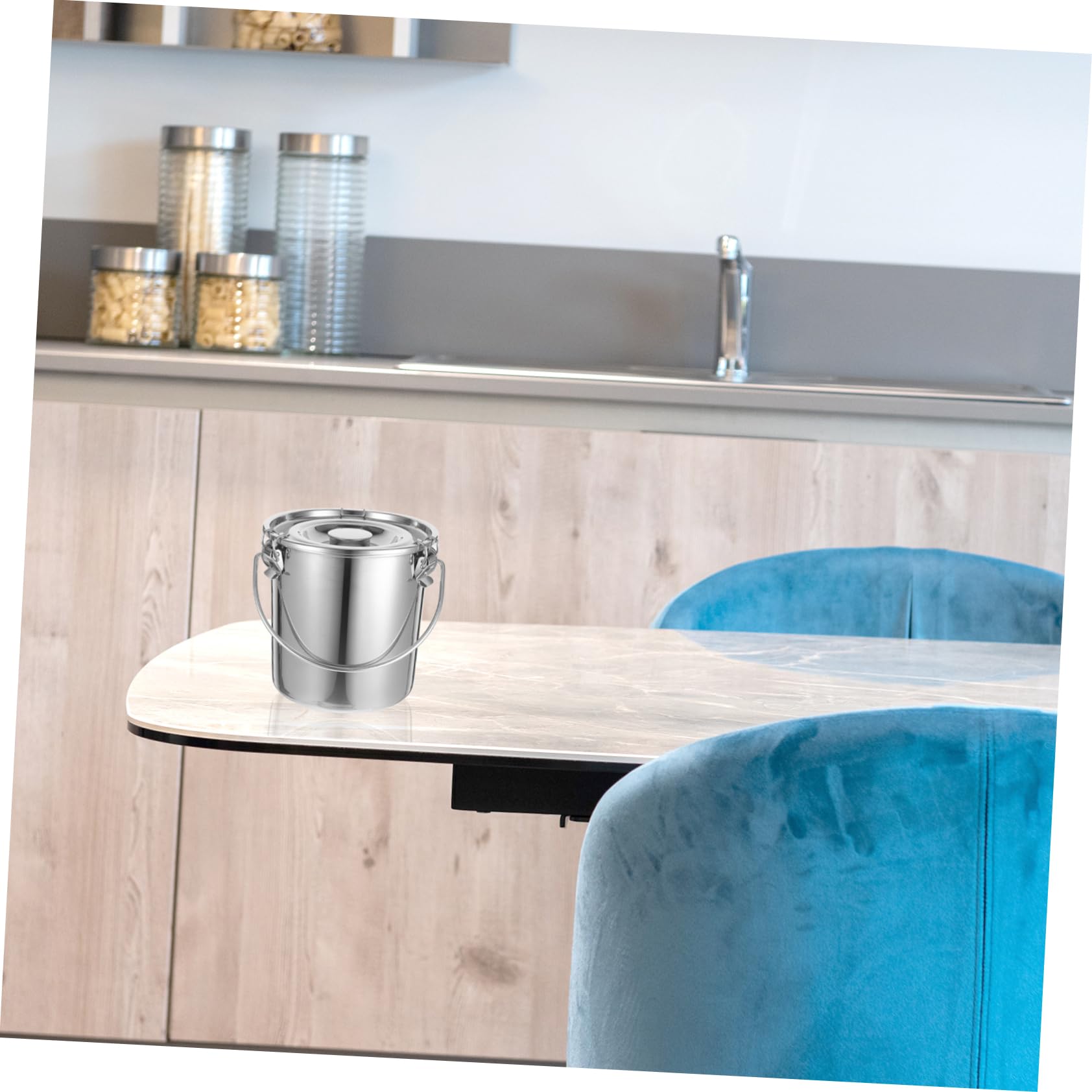 Edelstahleimer 6l mit Verschluss, Silber, aus Edelstahl, Dicht