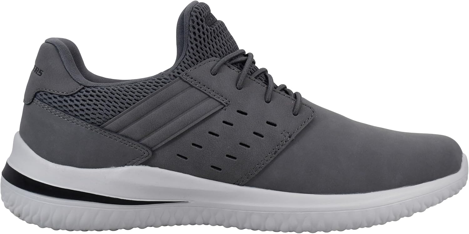 Skechers Mens Delson 3.0 - Ezra Leather Bungee Lace Slip on - Image 6