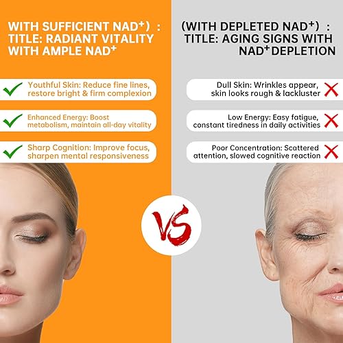 Miniatura 6 de NAD+ - Suplemento de gomitas para antienvejecimiento, energía y refuerzo de concentración, resveratrol, ribósido de nicotinamida, sabor a naranja,