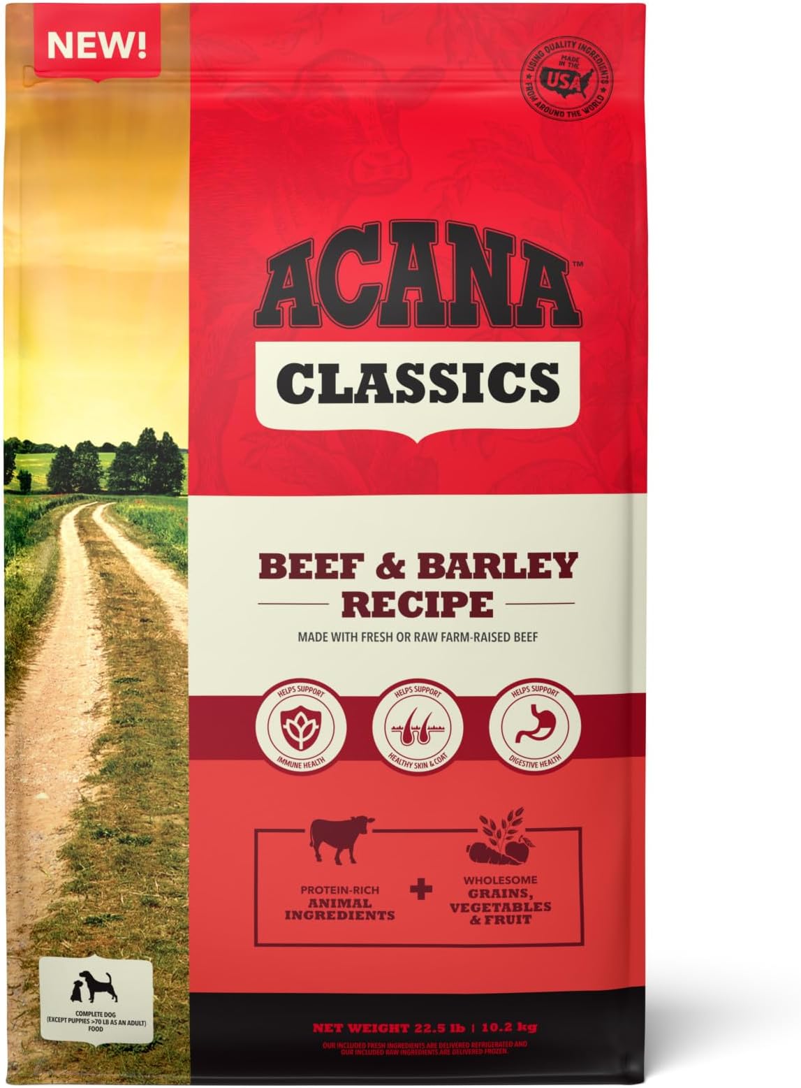 Classics Dry Dog Food Beef and Barley Recipe 22.5lb Bag
