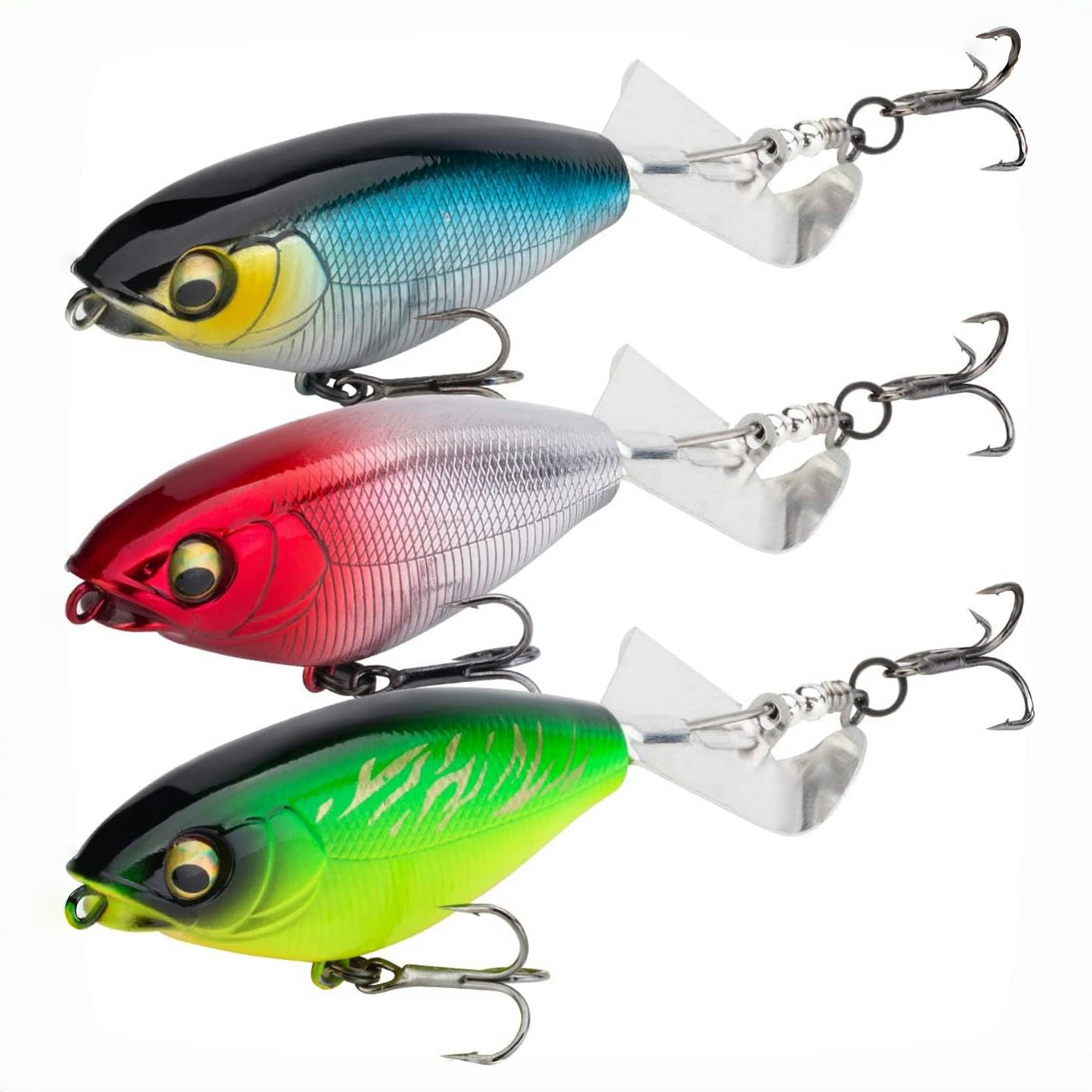 Leurre de pêche AmazonRose lot de 3 pour mer et eau douce