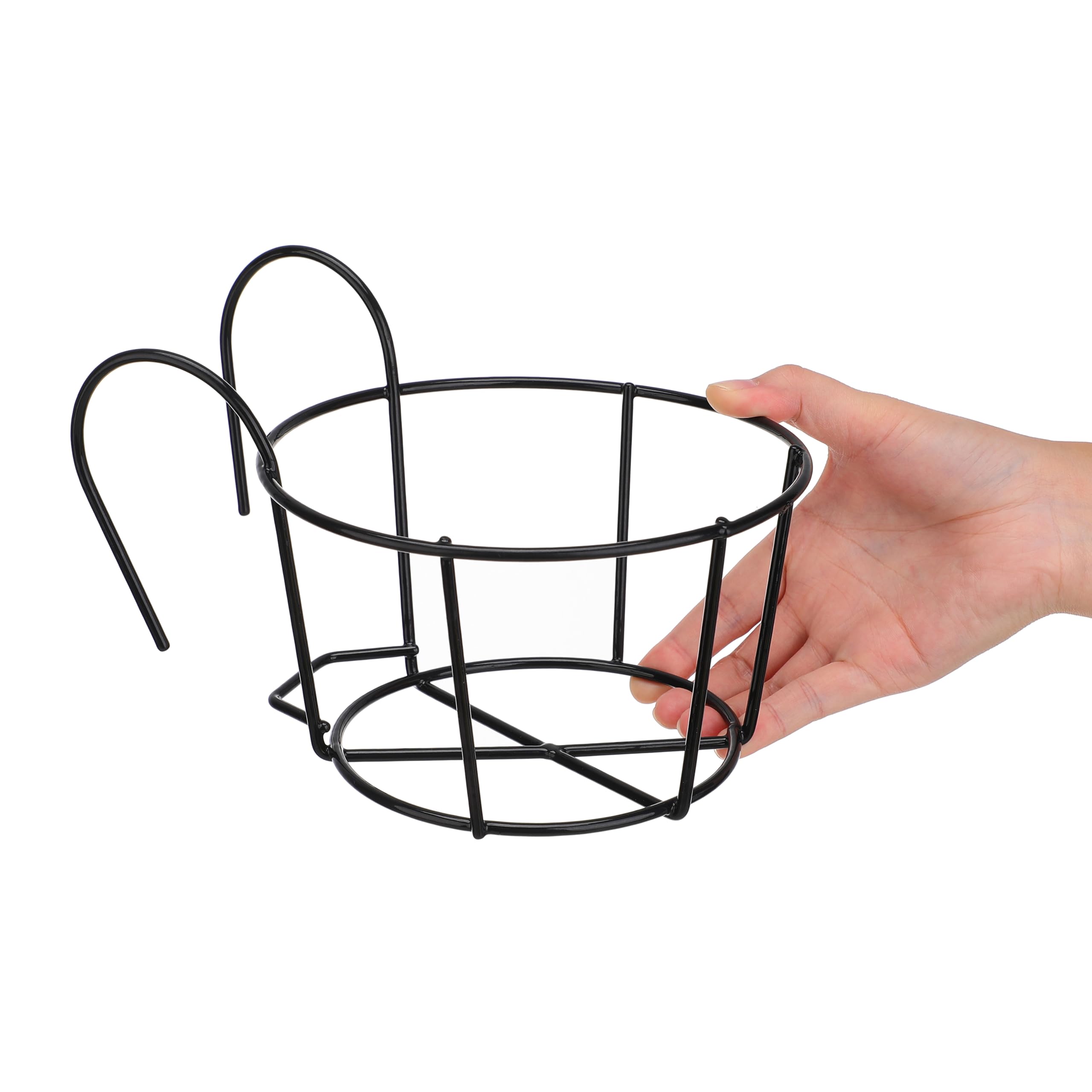 Mikikit 5piezas Soporte De Flores Colgante Redondo Para Balcón Estantes De Hierro Para Macetas Estantes Decorativos Para Jardinería