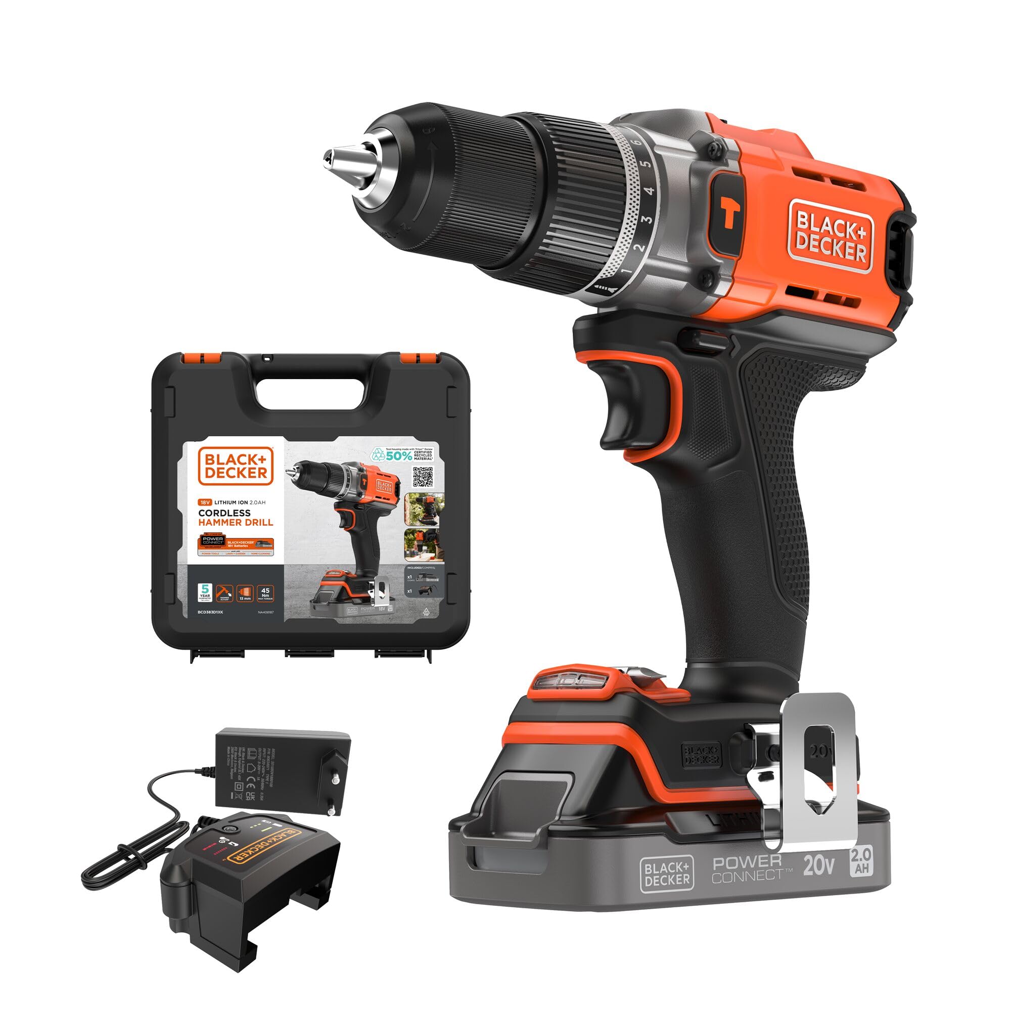 BLACK+DECKER Parafusadeira e Furadeira de Impacto 13mm 20V