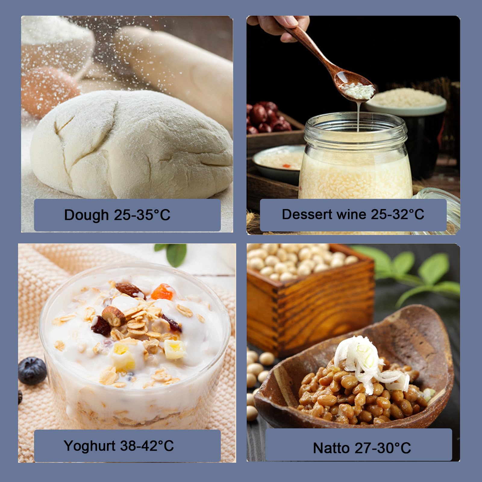 Macchina Elettrica Lievitazione Dell'impasto del Pane,Macchina Yogurt, Base Antiscivolo,Copertura Trasparente per Pc,Pannello Touch A LED,con Un Paio Guanti Termoisolanti,Singlelayer