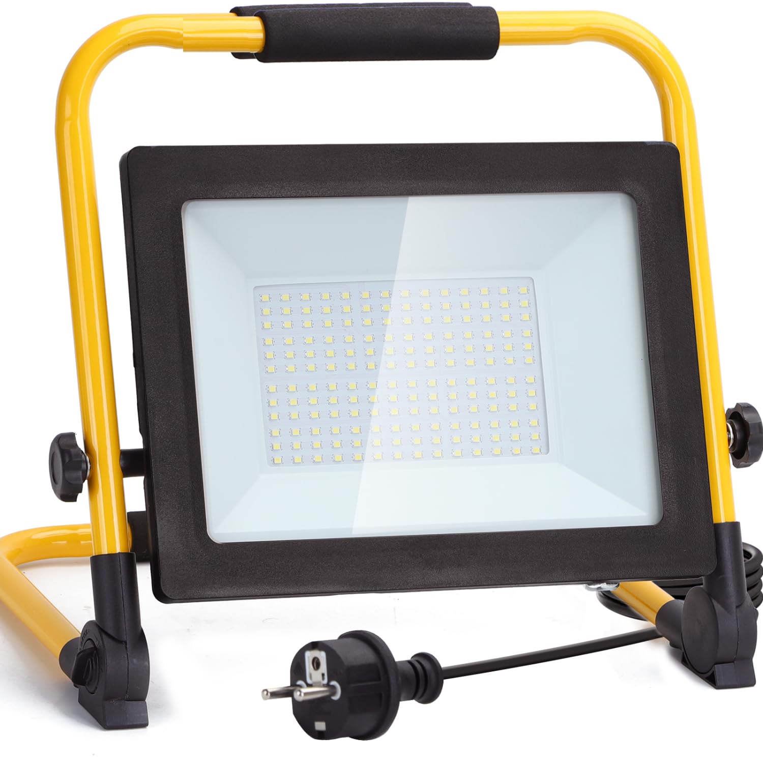 Aigostar Foco de Trabajo LED 100W,9000LM,Foco LED Portátil con Giratorio 360º,Impermeable,Soporte plegable,para Uso en Interiores y Exteriores,para Obra, Taller, Garaje,6500K Luz Blanca