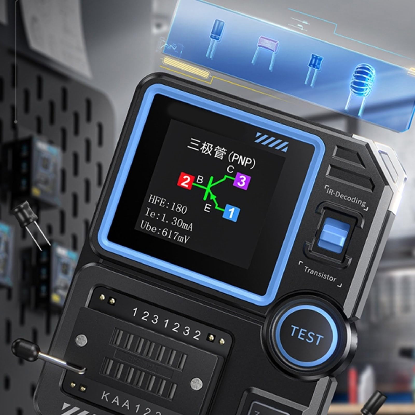 Analisi Componenti Tester Transistor Compatto Per Componenti Multipli Letture Accurate Per Gli appassionati Elettronici